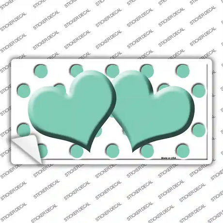 Mint White Polka Dot Mint Centered Hearts Novelty Sticker Decal