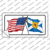 United States Scotland Crossed Flags Novelty Sticker Decal