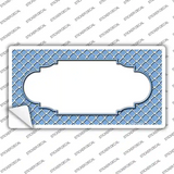 Light Blue White Quatrefoil Center Scallop Novelty Sticker Decal
