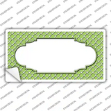 Lime Green White Quatrefoil Center Scallop Novelty Sticker Decal