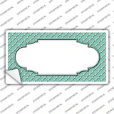 Mint White Quatrefoil Center Scallop Novelty Sticker Decal