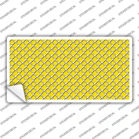 Yellow White Quatrefoil Novelty Sticker Decal