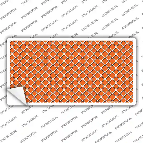 Orange White Quatrefoil Novelty Sticker Decal