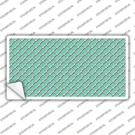 Mint White Quatrefoil Novelty Sticker Decal
