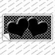 Black White Quatrefoil Black Center Hearts Novelty Sticker Decal