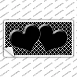 Black White Quatrefoil Black Center Hearts Novelty Sticker Decal