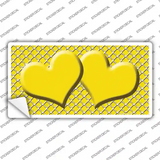 Yellow White Quatrefoil Yellow Center Hearts Novelty Sticker Decal