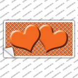 Orange White Quatrefoil Orange Center Hearts Novelty Sticker Decal
