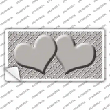 Grey White Quatrefoil Grey Center Hearts Novelty Sticker Decal