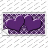 Purple White Quatrefoil Purple Center Hearts Novelty Sticker Decal