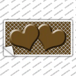 Brown White Quatrefoil Brown Center Hearts Novelty Sticker Decal