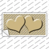Gold White Quatrefoil Gold Center Hearts Novelty Sticker Decal