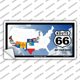 Route 66 8 Flags Clouds Novelty Sticker Decal