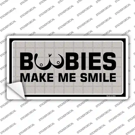 Boobies Make Me Smile Novelty Sticker Decal