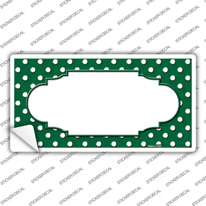 Scallop Green White Polka Dot Novelty Sticker Decal