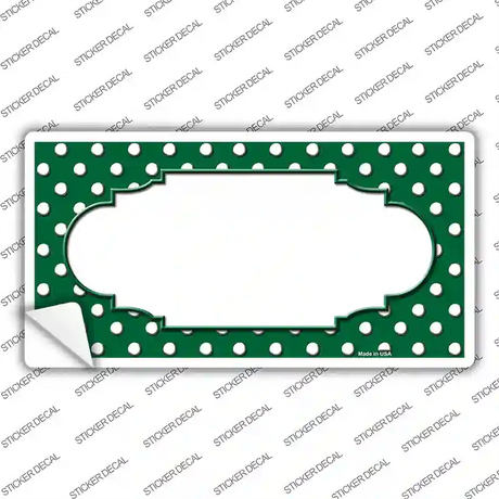Scallop Green White Polka Dot Novelty Sticker Decal