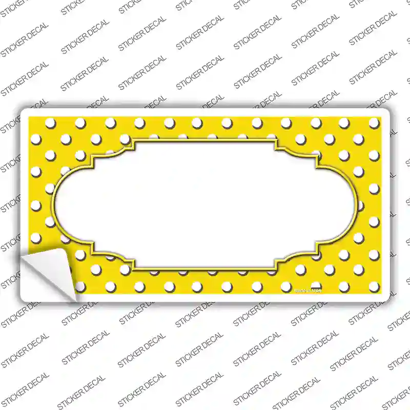 Scallop Yellow White Polka Dot Novelty Sticker Decal