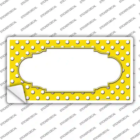 Scallop Yellow White Polka Dot Novelty Sticker Decal