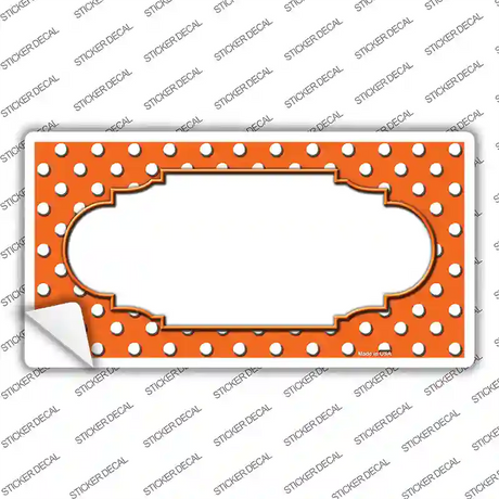 Scallop Orange White Polka Dot Novelty Sticker Decal