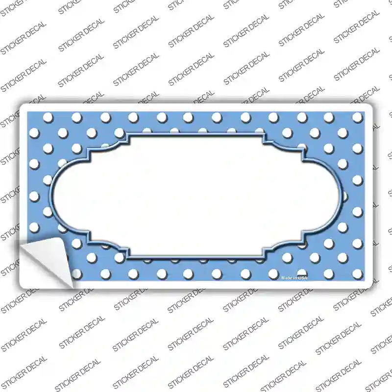 Scallop Light Blue White Polka Dot Novelty Sticker Decal