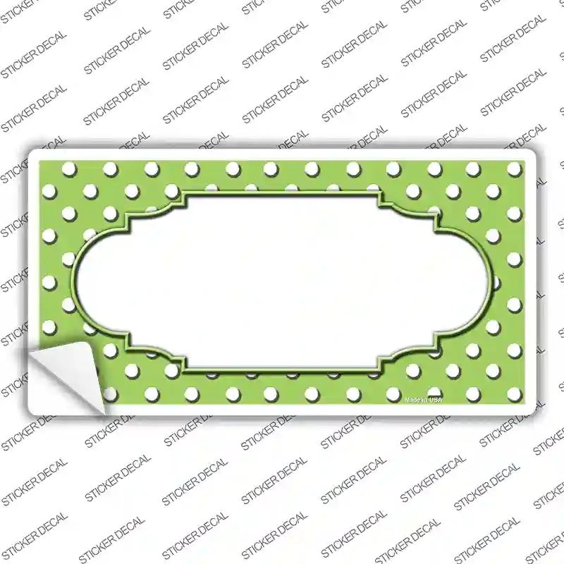 Scallop Lime Green White Polka Dot Novelty Sticker Decal