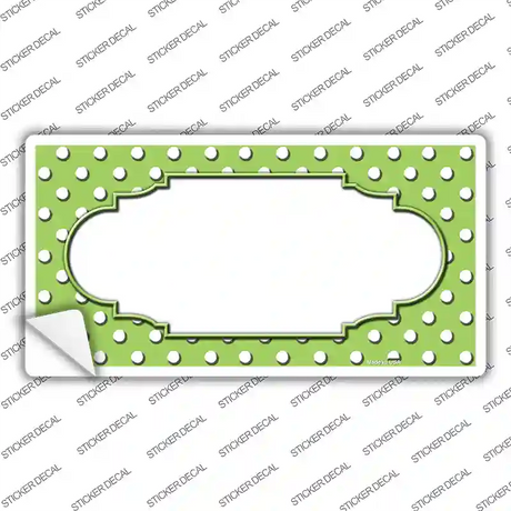 Scallop Lime Green White Polka Dot Novelty Sticker Decal
