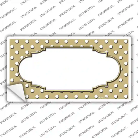 Scallop Gold White Polka Dot Novelty Sticker Decal