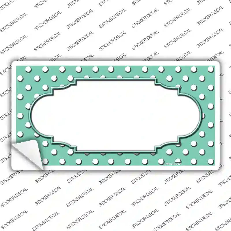Scallop Mint White Polka Dot Novelty Sticker Decal