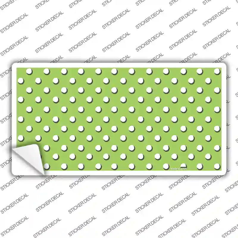 Lime Green Polka Dot Novelty Sticker Decal