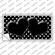 Black White Polka Dot Center Hearts Novelty Sticker Decal