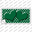 Green White Polka Dot Center Hearts Novelty Sticker Decal