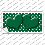 Green White Polka Dot Center Hearts Novelty Sticker Decal