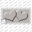 Grey White Polka Dot Center Hearts Novelty Sticker Decal
