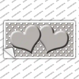 Grey White Polka Dot Center Hearts Novelty Sticker Decal