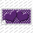 Purple White Polka Dot Center Hearts Novelty Sticker Decal