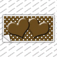 Brown White Polka Dot Center Hearts Novelty Sticker Decal