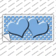 Light Blue White Polka Dot Center Hearts Novelty Sticker Decal