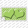 Lime Green White Polka Dot Center Hearts Novelty Sticker Decal