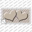 Tan White Polka Dot Center Hearts Novelty Sticker Decal