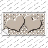 Tan White Polka Dot Center Hearts Novelty Sticker Decal