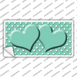 Mint White Polka Dot Center Hearts Novelty Sticker Decal