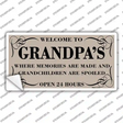 Welcome To Grandpas Novelty Sticker Decal