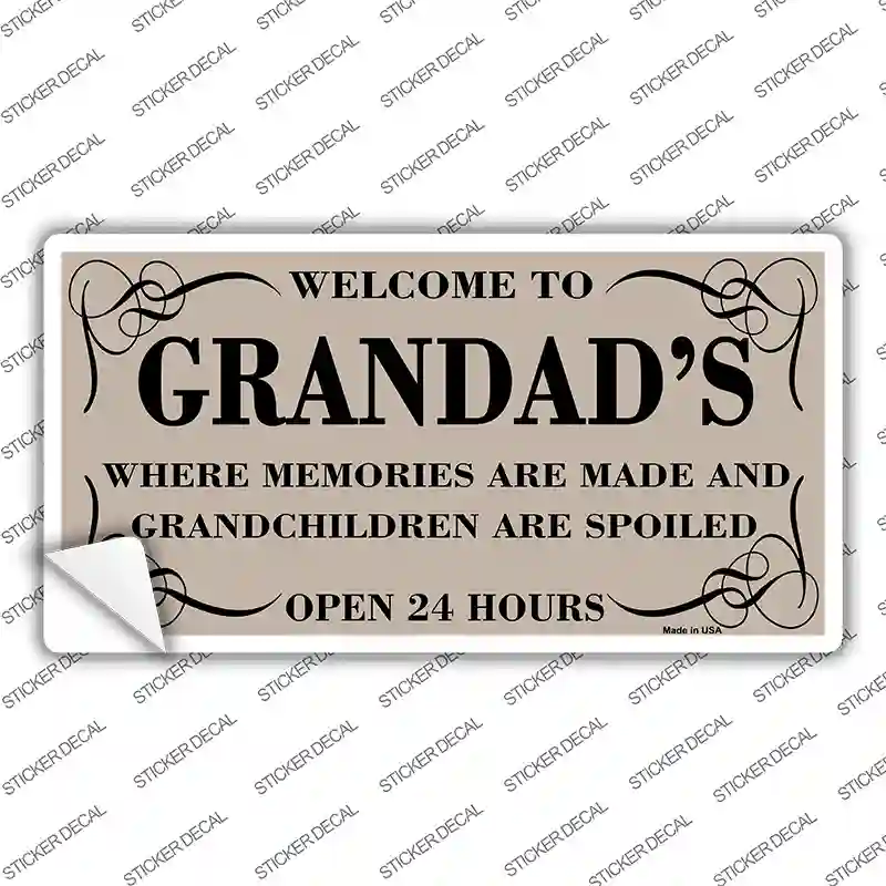 Welcome To Grandads Novelty Sticker Decal