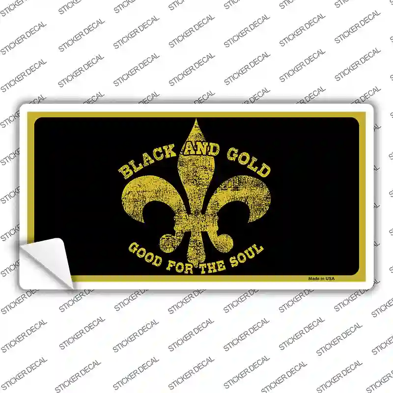 Saints Fleur De Lis Black Gold Novelty Sticker Decal