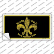 Saints Fleur De Lis Black Gold Novelty Sticker Decal