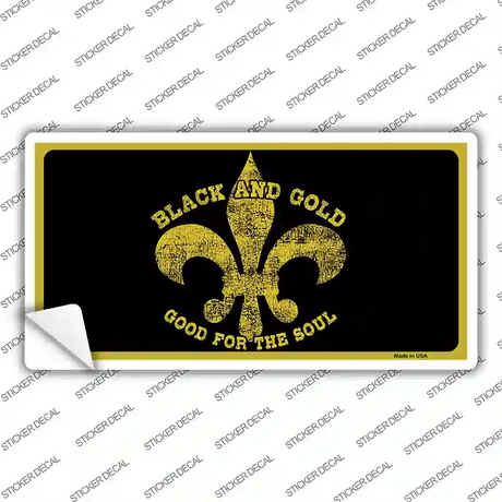 Saints Fleur De Lis Black Gold Novelty Sticker Decal