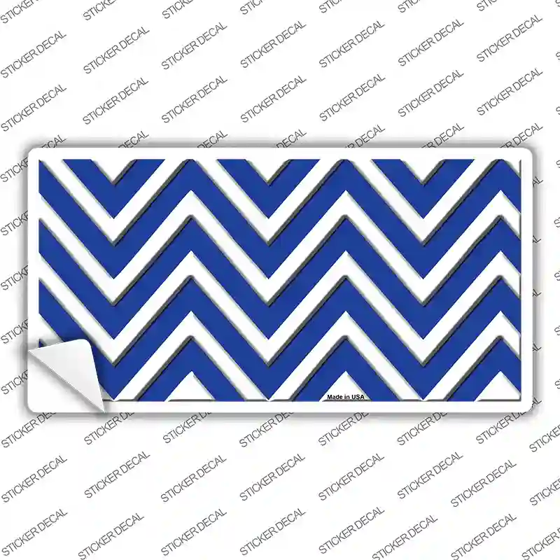 Blue Chevron Novelty Sticker Decal