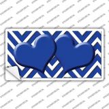 Blue Chevron Hearts Novelty Sticker Decal
