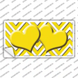 Yellow Chevron Hearts Novelty Sticker Decal