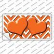 Orange Chevron Hearts Novelty Sticker Decal